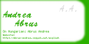 andrea abrus business card